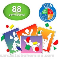 The Learning Journey Match It! Shape Shuffle Tangram STEM STEAM Game 88 Pieces and 34 Double Sided Design Cards Shape Shuffle Double Sided B000F8VBQE